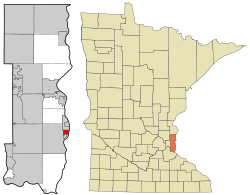 Location of the city of Lake St. Croix Beachwithin Washington County, Minnesota