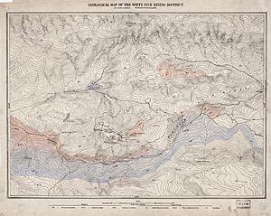 White Pine Mining District geological map circa 1869