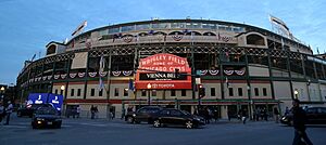 Wrigley Field at dusk. (29988365643)