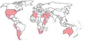 A. semibaccata distribution map