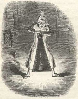 A Christmas Carol - Scrooge Extinguishes the First of the Three Spirits