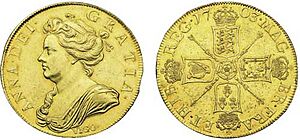 Anne, Five-Guineas, 1703 VIGO