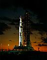 Apollo 4 on the night before launch, Kennedy Space Center, Florida, 1967