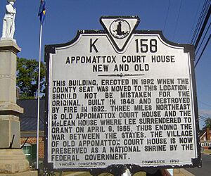 Appomattox Court House new and old marker