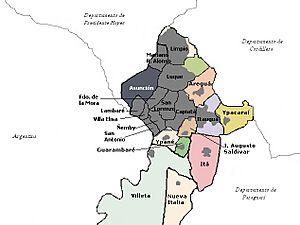 Area metropolitana gran asuncion mapa