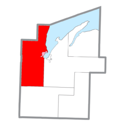 Location within Baraga County (red) and the administered village of Baraga (pink)