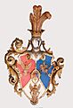 Cartouche with the coat of arms of the 1863–64 Uprising, featuring Polish Eagle, Lithuanian Vytis (Waykimas) and Ruthenian Angel, 19th century