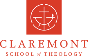 Red rectangle showing school seal with the words "Claremont School of Theology"