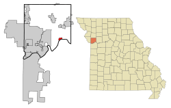 Location of Missouri City, Missouri