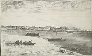 Colaba Causeway construction, view from Colaba island, 1826