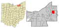 Cuyahoga County Ohio incorporated and unincorporated areas Pepper Pike highlighted