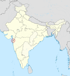Dadra and Nagar Haveli in India (disputed hatched)