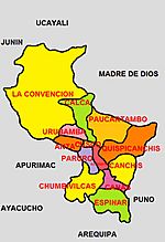 Political division of the Cusco Region