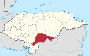 Location of El Paraíso in Honduras