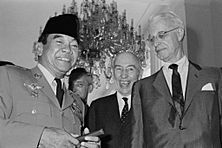 Ellsworth Bunker with Indonesian President Soekarno