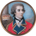 Ensign William Augustus West, Viscount Cantelupe, miniature ca. 1778