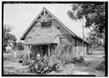 FRONT (SOUTH) AND EAST SIDE - Indian Schoolhouse, County Road 96 (Old Saint Stephens Road), Mount Vernon, Mobile County, HABS ALA,49-MOUV,4-1