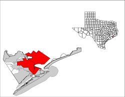 Location in Galveston County in the state of Texas