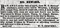 Galveston Weekly News from May 11, 1858. "$25 Reward