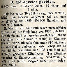 Geographisches Handbuch zu Andrees Handatlas 1902 about Serbia
