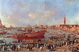 Guardi,Francesco - The Departure of Bucentaur for the Lido on Ascension Day