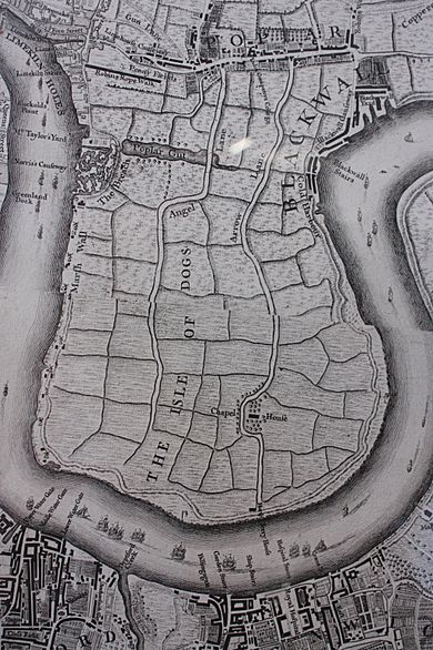 Isle of Dogs as shown in John Rocque's map of London, 1747
