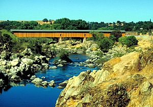 Knights Ferry covered bridge Stanislaus River