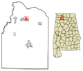 Lawrence County Alabama Incorporated and Unincorporated areas North Courtland Highlighted 0155044