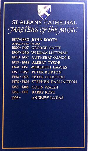 List of organists of St Alban's Cathedral