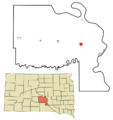 Lyman County South Dakota Incorporated and Unincorporated areas Reliance Highlighted