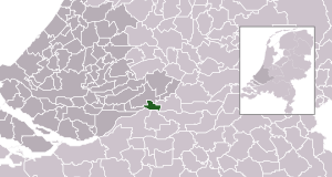 Highlighted position of Gorinchem in a municipal map of South Holland