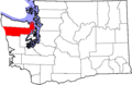 Map of Washington highlighting Jefferson County