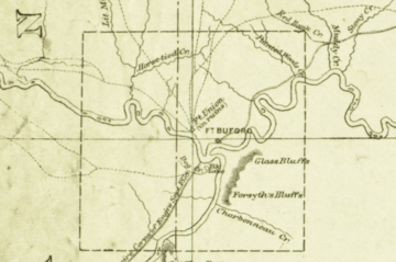 Map showing Fort Buford and Fort Buford Military Reservation, North Dakota and Montana