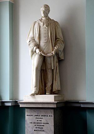 Marble statue of Robert James Graves, former president of the Royal College of Physicians of Ireland.jpg