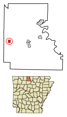Location of Pyatt in Marion County, Arkansas.