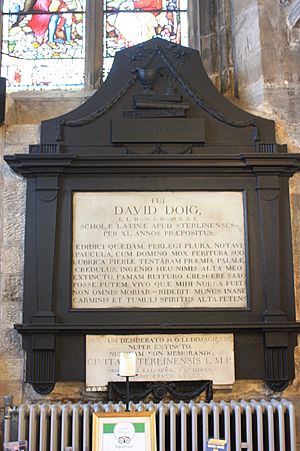 Memorial to David Doig, Church of the Holy Rude, Stirling
