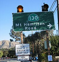 Mt. Hamilton Road Sign