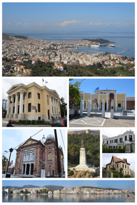 Mytilene montage. Clicking on an image in the picture causes the browser to load the appropriate article, if it exists.