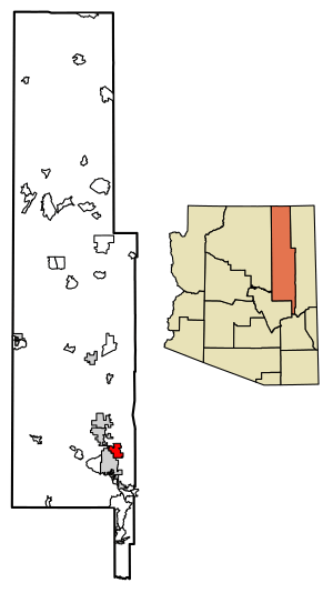 Location of White Mountain Lake in Navajo County, Arizona.