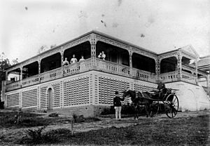 On the verandah at Miegunyah a residence in Brisbane 1886