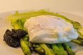 Poached egg with green asparagus and Caviar 02
