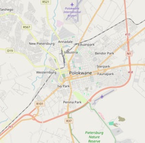 Location of Polokwane