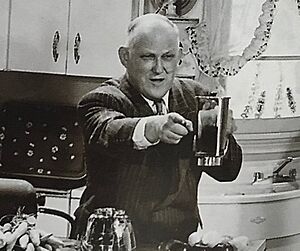 Production photo - 1949 filmed for television infomercial - Papa Bernard, Vita-Mix Blender, Natural Foods Institute