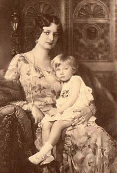 Queen Astrid of the Belgians with her daughter Joséphine-Charlotte