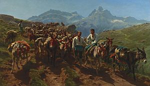 Rosa Bonheur - Muletiers espagnols traversent les Pyrénées (1875)