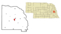 Saunders County Nebraska Incorporated and Unincorporated areas Wahoo Highlighted