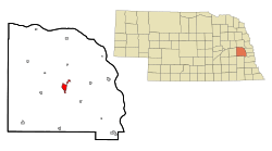 Location of Wahoo, Nebraska