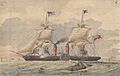 The British and South American Royal Mail Steam Ship Arabia Capt Judkin, leaving on her first voyage to New York, Jan 1st 1852 RMG PY0274