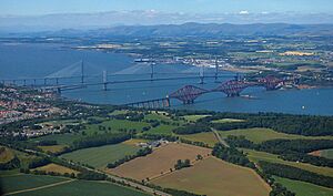 The Forth bridges from the air (geograph 5835049)
