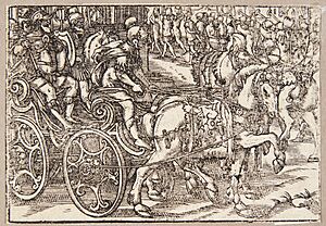 Tobias Stimmer, Manius Acilius Glabrios triumftog i Rom, 1574, KKSgb22330, Statens Museum for Kunst